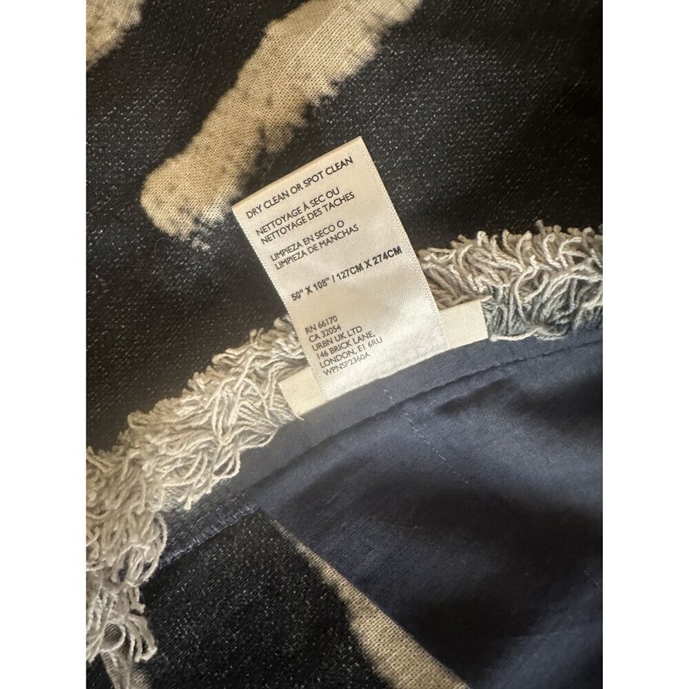 Anthropologie Fringed Elise Curtain Blue NWOT $129 50"x108" - Picture 5 of 5